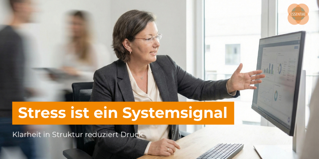 Stress ist ein Systemsignal. Klarheit in Struktur reduziert Druck.